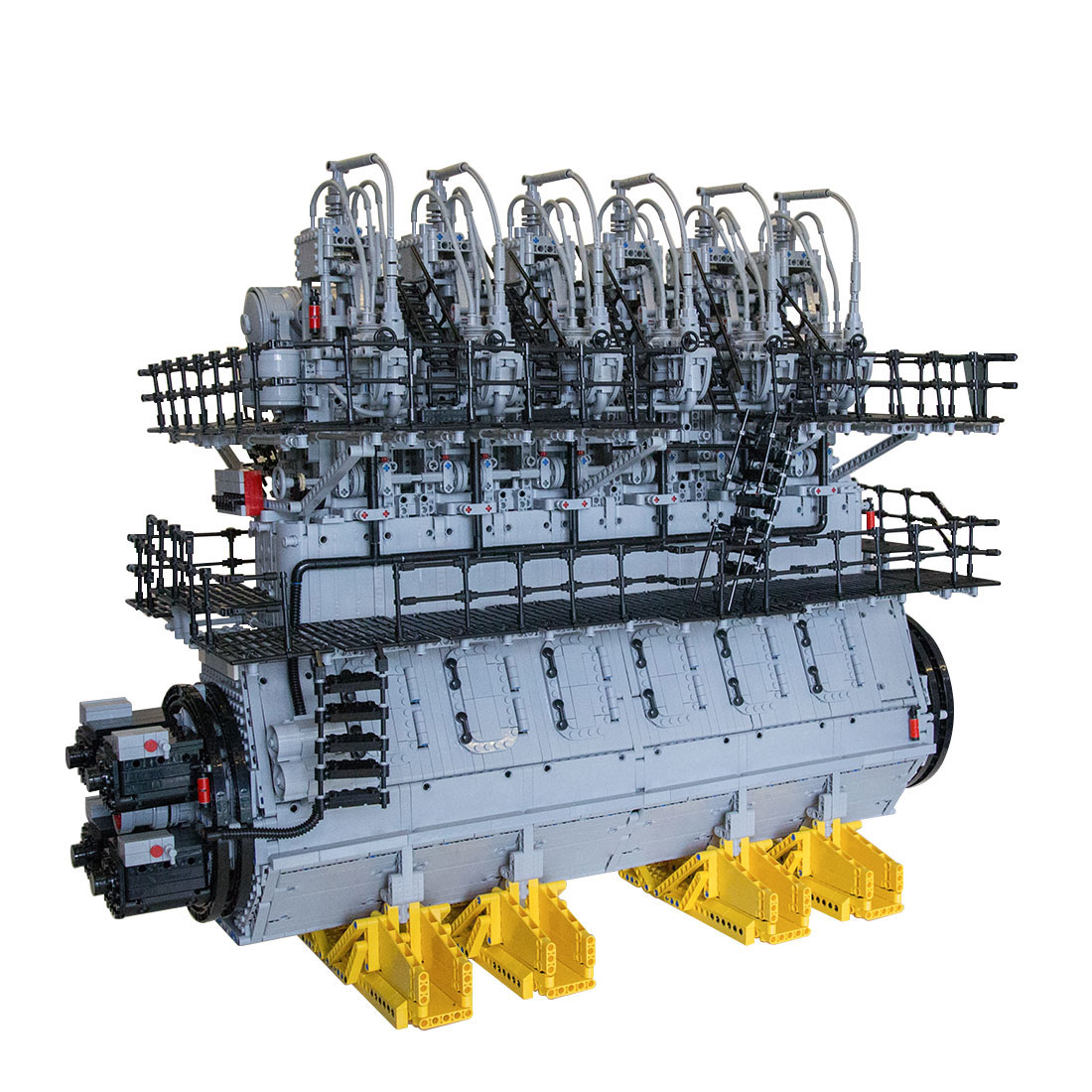 MOC-141278 1/17 Scale 2-Stroke Six Cylinder Turbocharged Low-Speed Marine Diesel Engine Building Blocks Set（Dynamic Version /10737PCS）